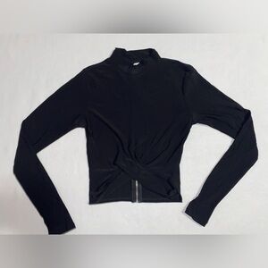 Windsor Black Fitted Zippered Long Sleeve